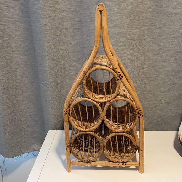 Vintage Wicker Wine Rack - Picture 3 of 7